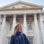 In front of Hamilton’s First Bank of the U.S.